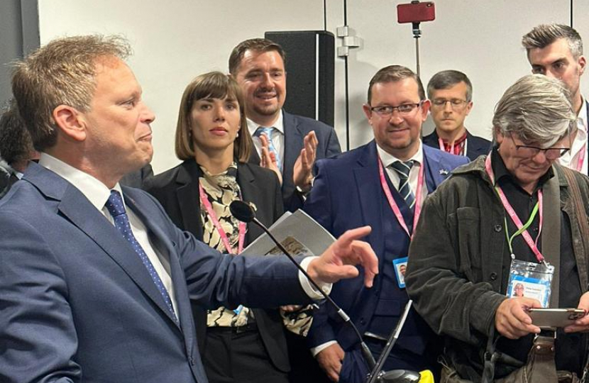 Rt. Hon. Grant Shapps, Secretary of State for Defence, speaks at the CFU reception, 2 October 2023