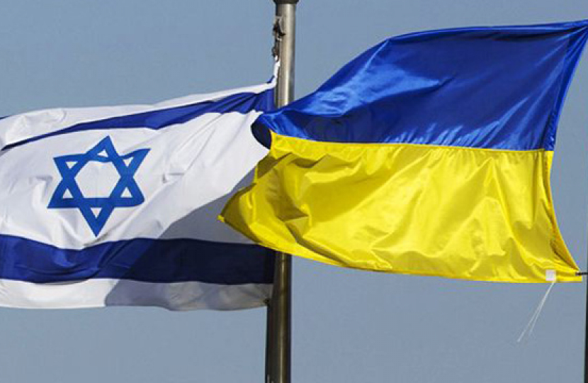 Ukrainian and Israel flags